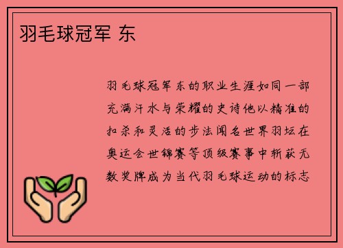 羽毛球冠军 东